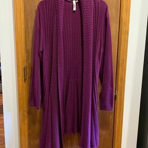 Never Worn Violet Purple Dressy Lightweight Knit Open Cardigan